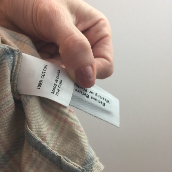 Broadway & Broome Tan Plaid Long Sleeve Shirt Top - Picture 6 of 8